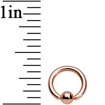 16G 1/4 Rose Gold Plated BCR Captive Ring
