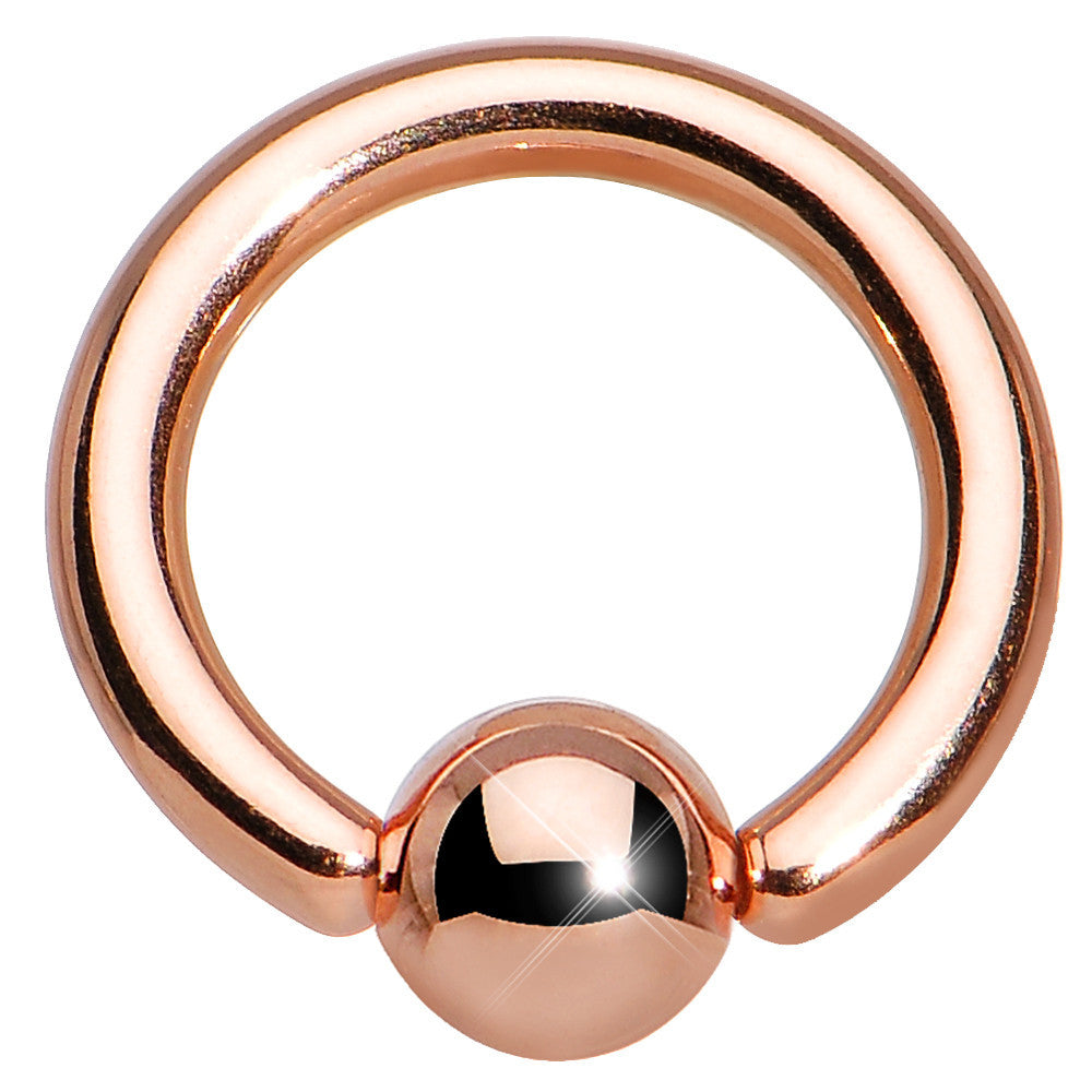 16G 5/16 Rose Gold Plated BCR Captive Ring