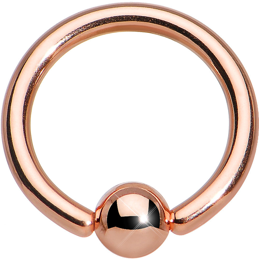 14G 3/8 Rose Gold Plated BCR Captive Ring
