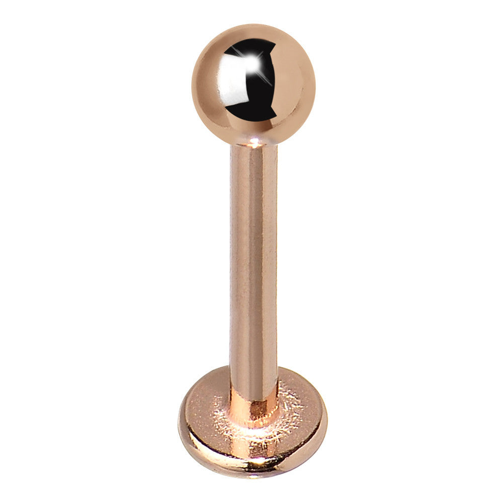 16G 3/8 Rose Gold Plated Labret Tragus Monroe
