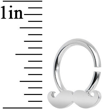 14G Shimmering Mustache Horseshoe Septum Ring