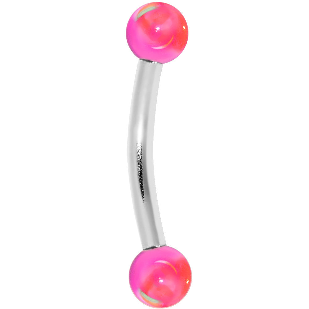 16G Acrylic Pink Swirl Eyebrow Ring 5/16