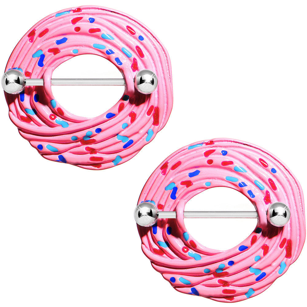 14G 20mm Pink Cupcake Nipple Shield Set