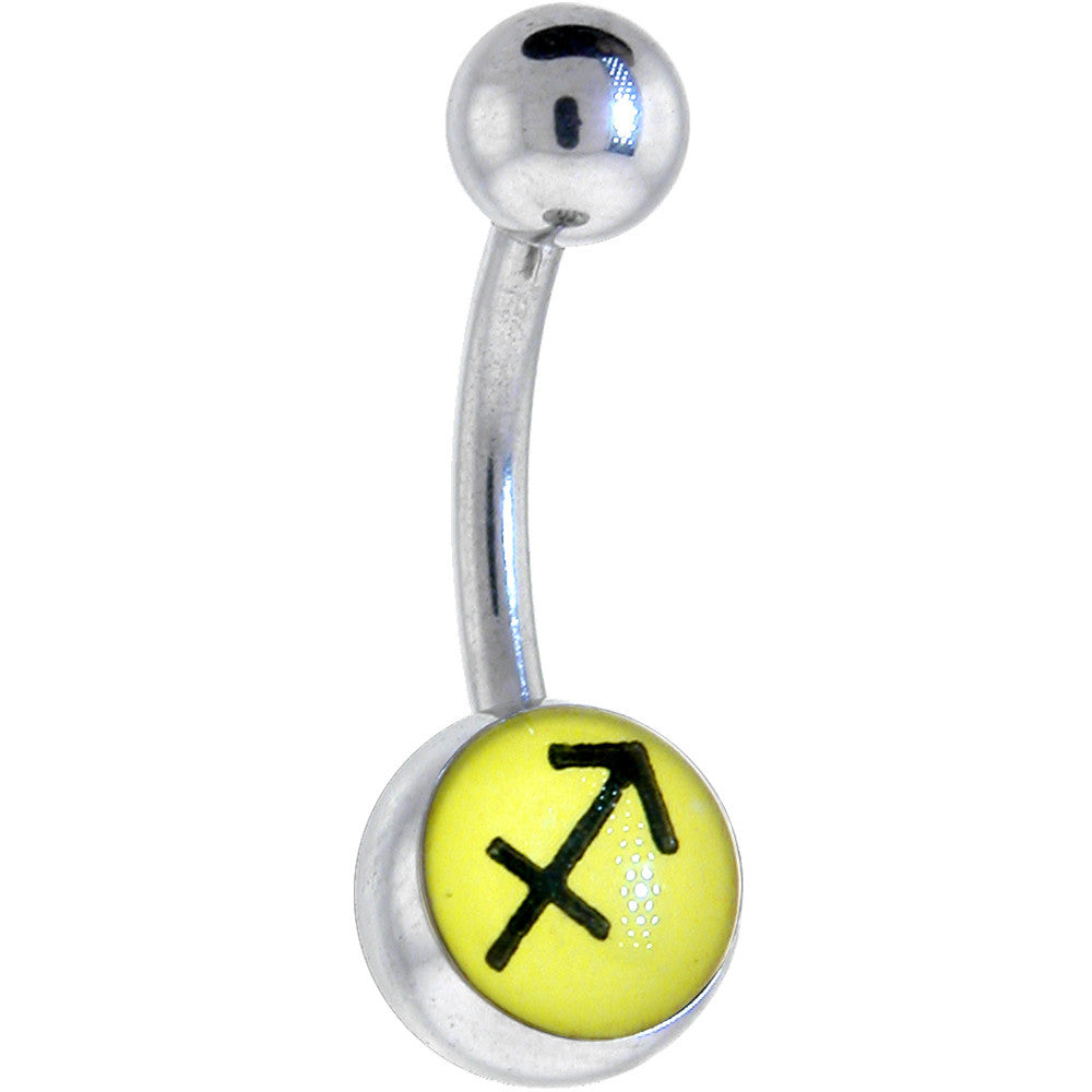 ZODIAC Sagittarius Logo Belly Button Ring