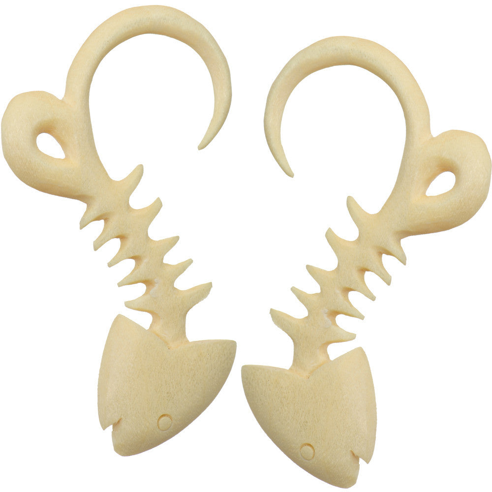 6G Organic Crocodile Wood Fish Hook Hand Carved Hanger Plug Set