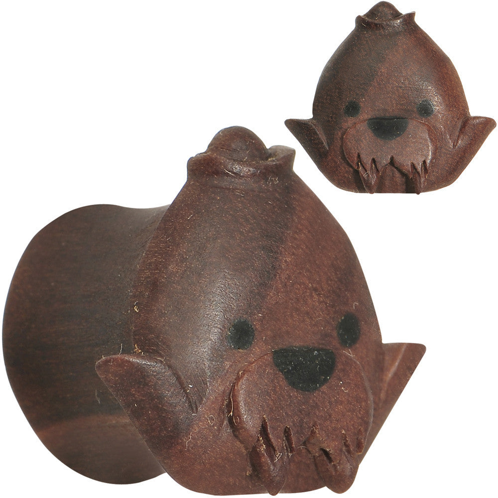 9/16 Organic Sabo Wood Mr. Walrus Hand Carved Plug Set