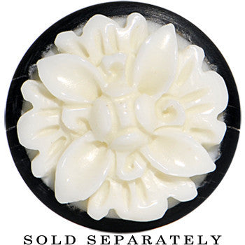 9/16 Organic Buffalo Horn White Bone Frasera Flower Saddle Plug