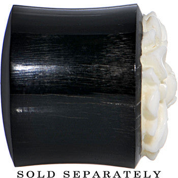 9/16 Organic Buffalo Horn White Bone Frasera Flower Saddle Plug