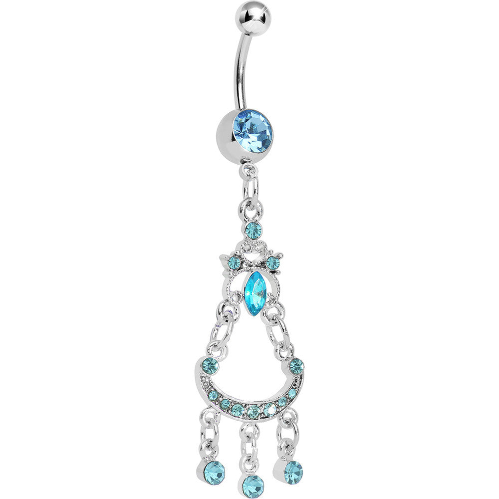 Aqua Gem Princess Delight Chandelier Belly Ring