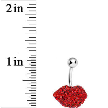 Red Gem Luscious Lips Belly Ring