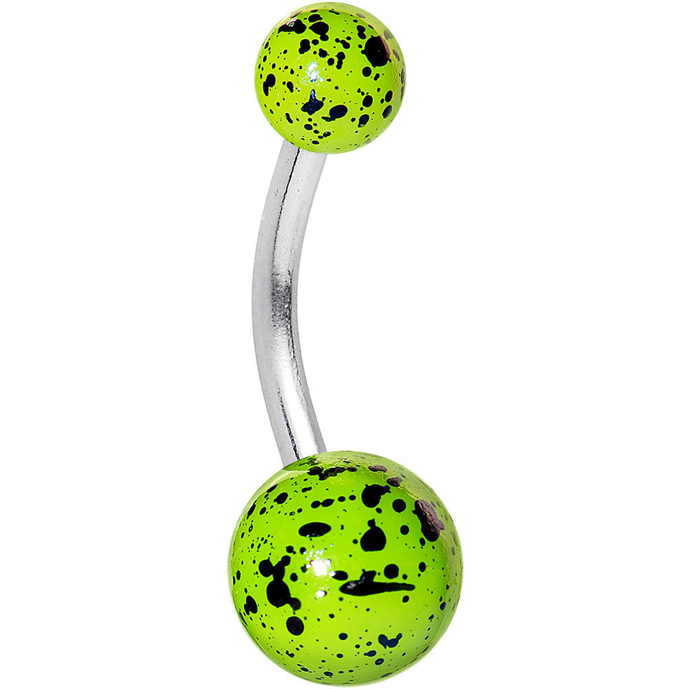 Green Speckled Cosmos Belly Ring