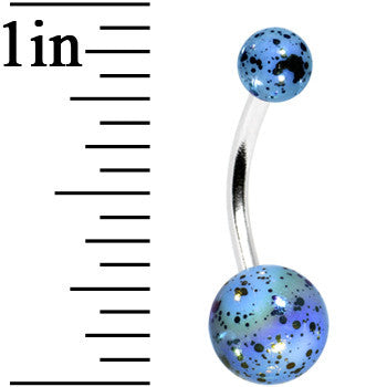 Blue Speckled Cosmos Belly Ring