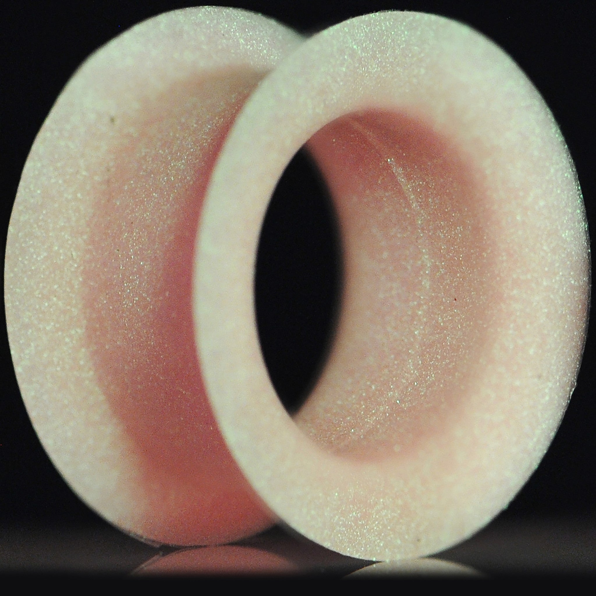 6G Neon Pink Silicone Glow in the Dark Double Flare Tunnel