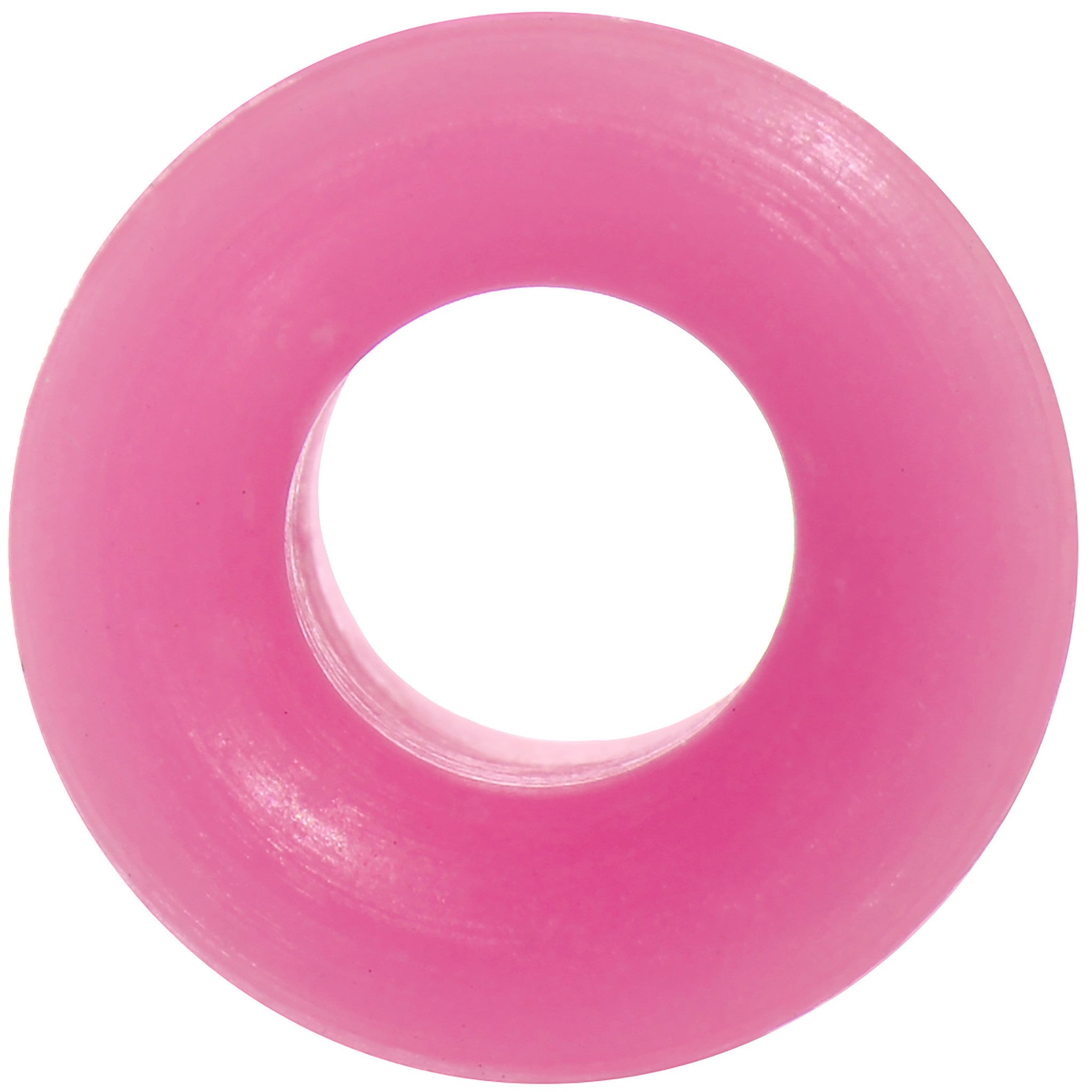 6G Neon Pink Silicone Glow in the Dark Double Flare Tunnel