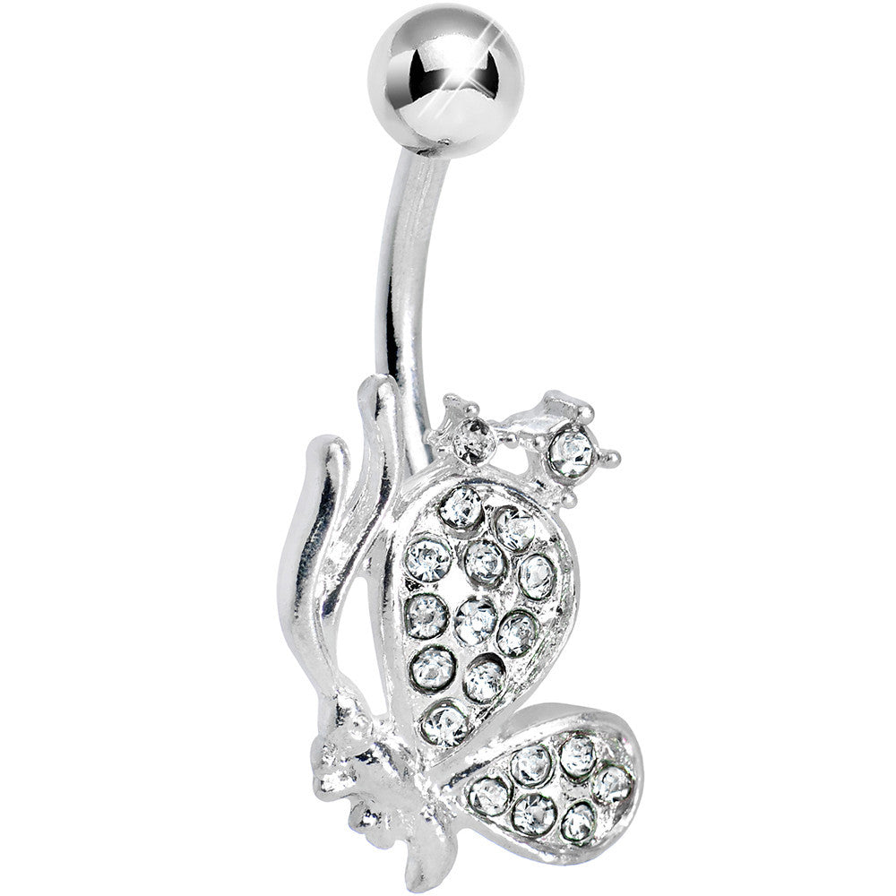 Crystalline Gem Shy Butterfly Belly Ring