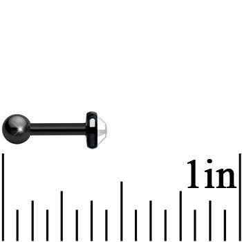4mm Clear Gem Black IP Tragus Cartilage Earring