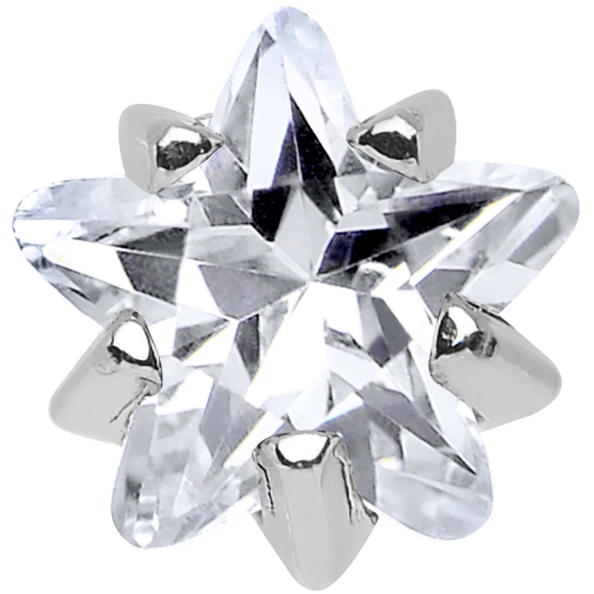 4mm Crystalline Cubic Zirconia Star Cartilage Tragus Earring