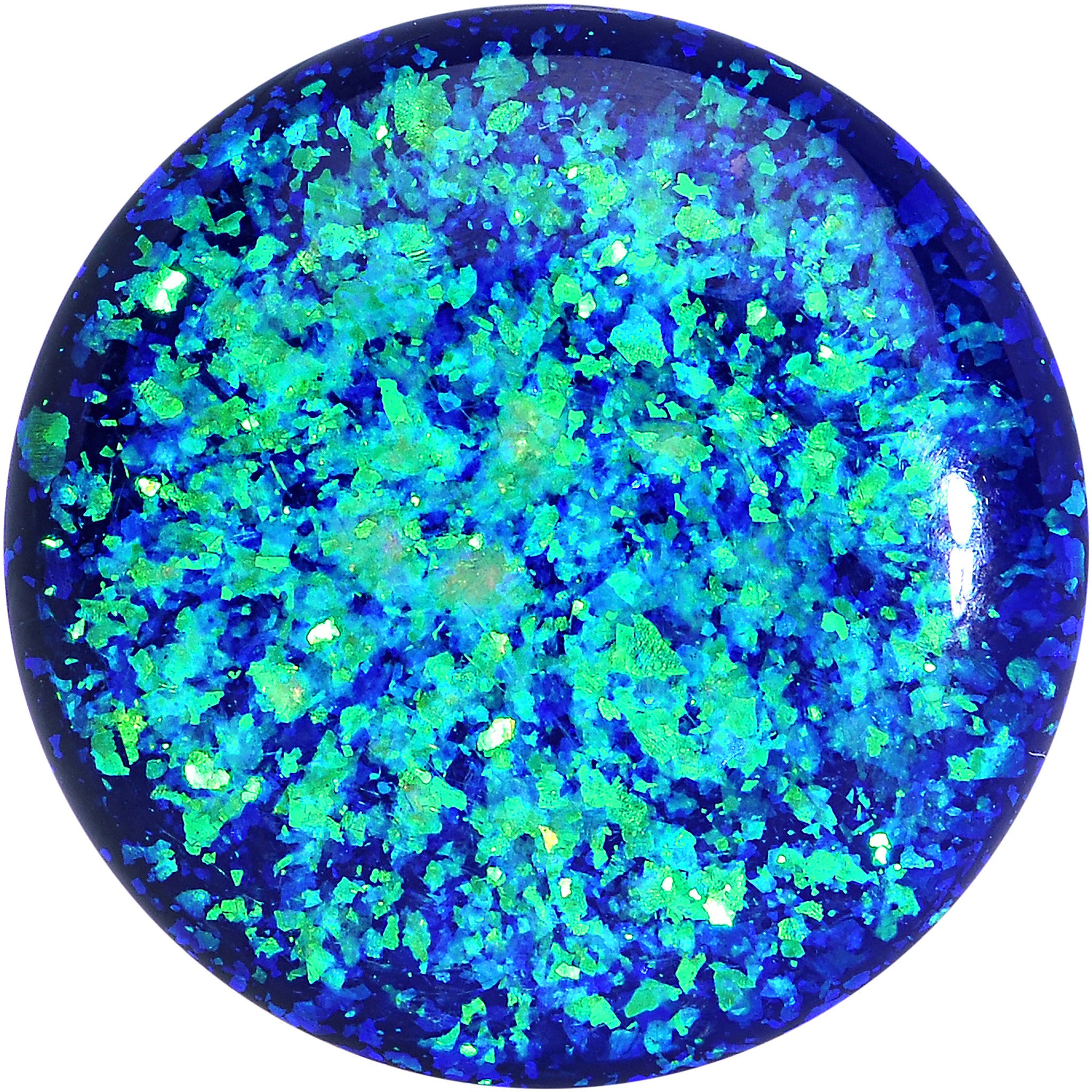 9/16 Black Acrylic Blue Confetti Party Single Flare Plug