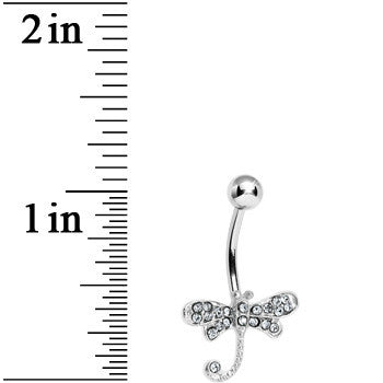 Crystalline Gem Lazy Dragonfly Belly Ring