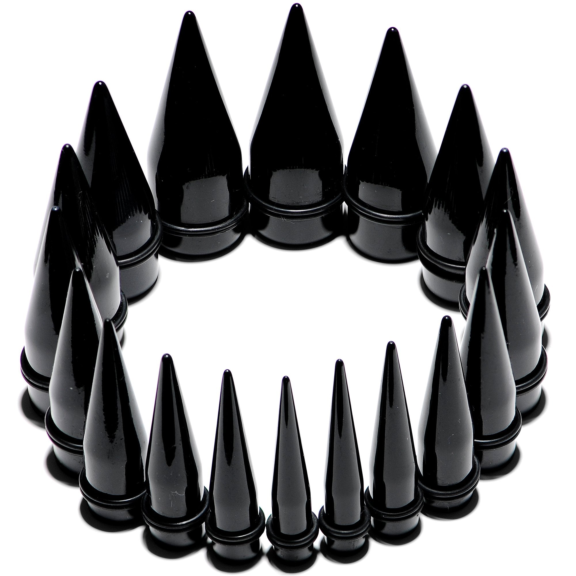 00 Gauge to 1 inch 18 Piece Black Acrylic Ear Stretching Taper Kit