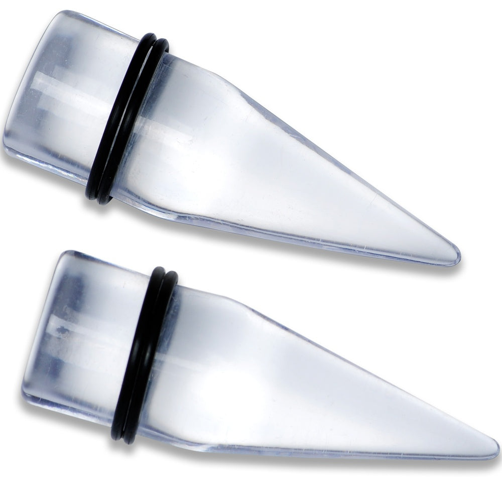 00G to 1 inch 18 Piece Clear Acrylic Ear Stretching Taper Kit