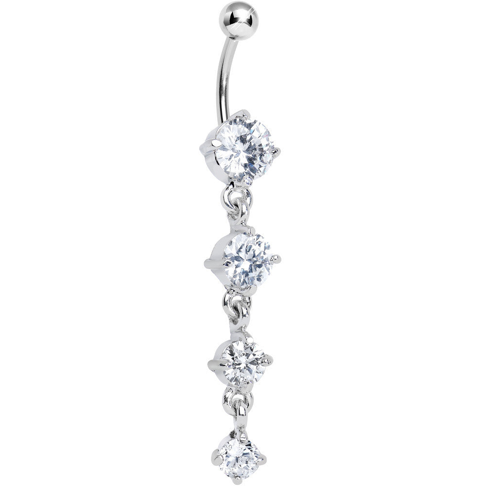 Crystalline Gem Radiant Quad Dangle Belly Ring