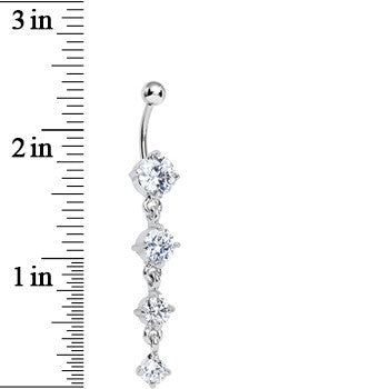 Crystalline Gem Radiant Quad Dangle Belly Ring