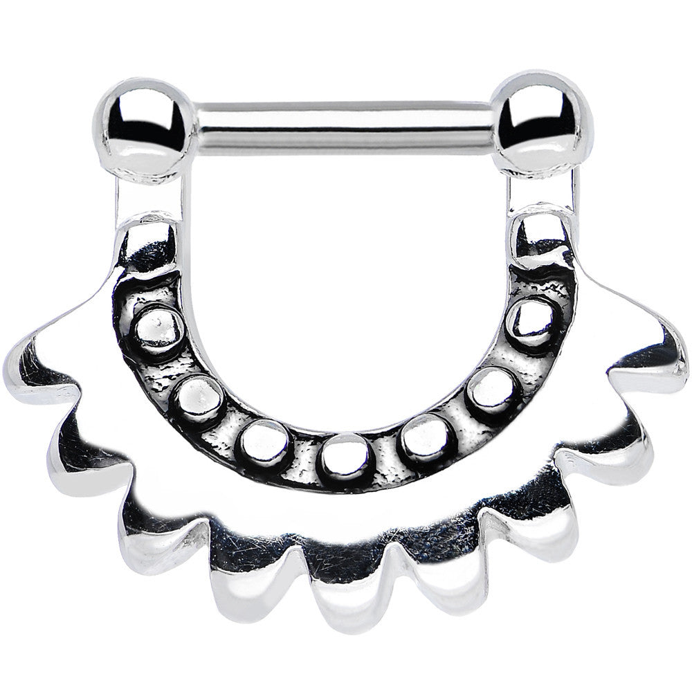 16G 1/4 Stainless Steel Aztec Moon Septum Clicker