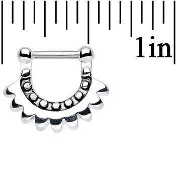 16G 1/4 Stainless Steel Aztec Moon Septum Clicker