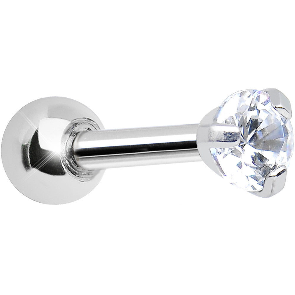 3mm Clear Cubic Zirconia Round Tragus Cartilage Earring