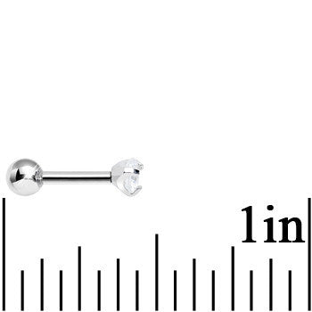 3mm Clear Cubic Zirconia Round Tragus Cartilage Earring