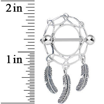 925 Sterling Silver Wide Web Dreamcatcher Nipple Shield Set