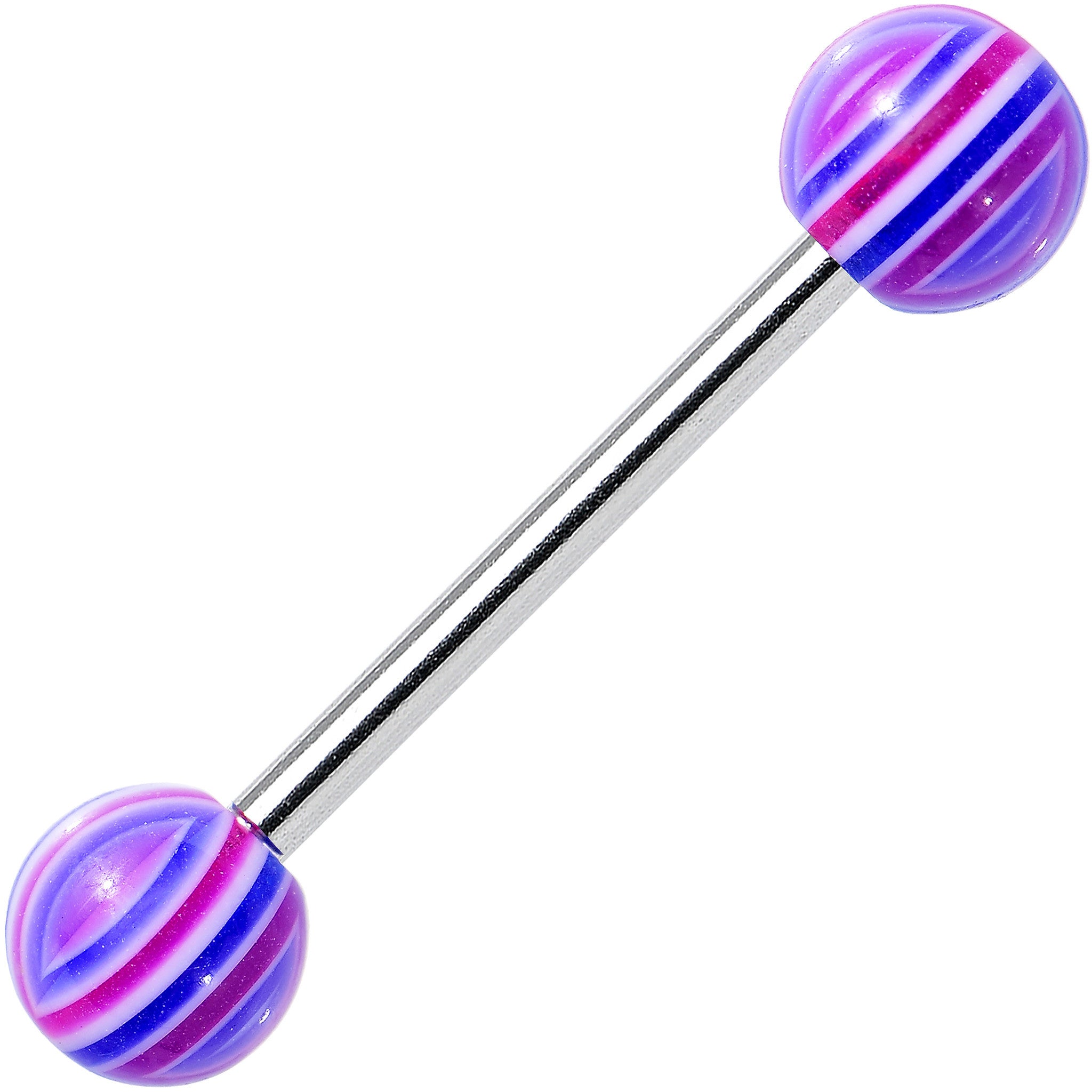 14G Pink Blue Acrylic Sweet Blush Barbell Tongue Ring 5/8