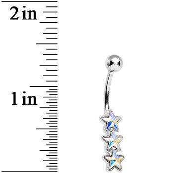 Aurora Gem Dazzling Triple Star Belly Ring