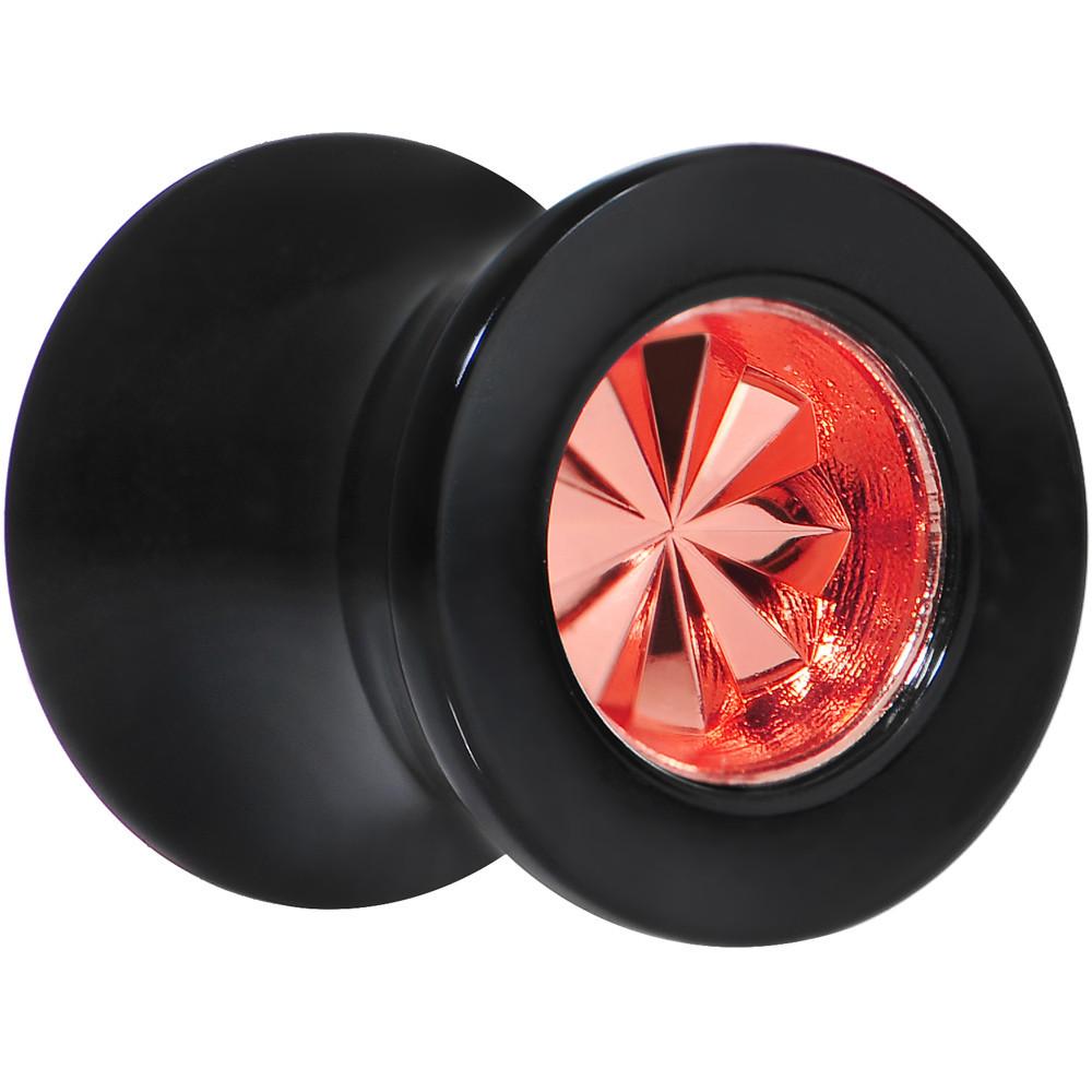 Black Acrylic Red Flashy Tire Rim Saddle Plug 2G to 20mm