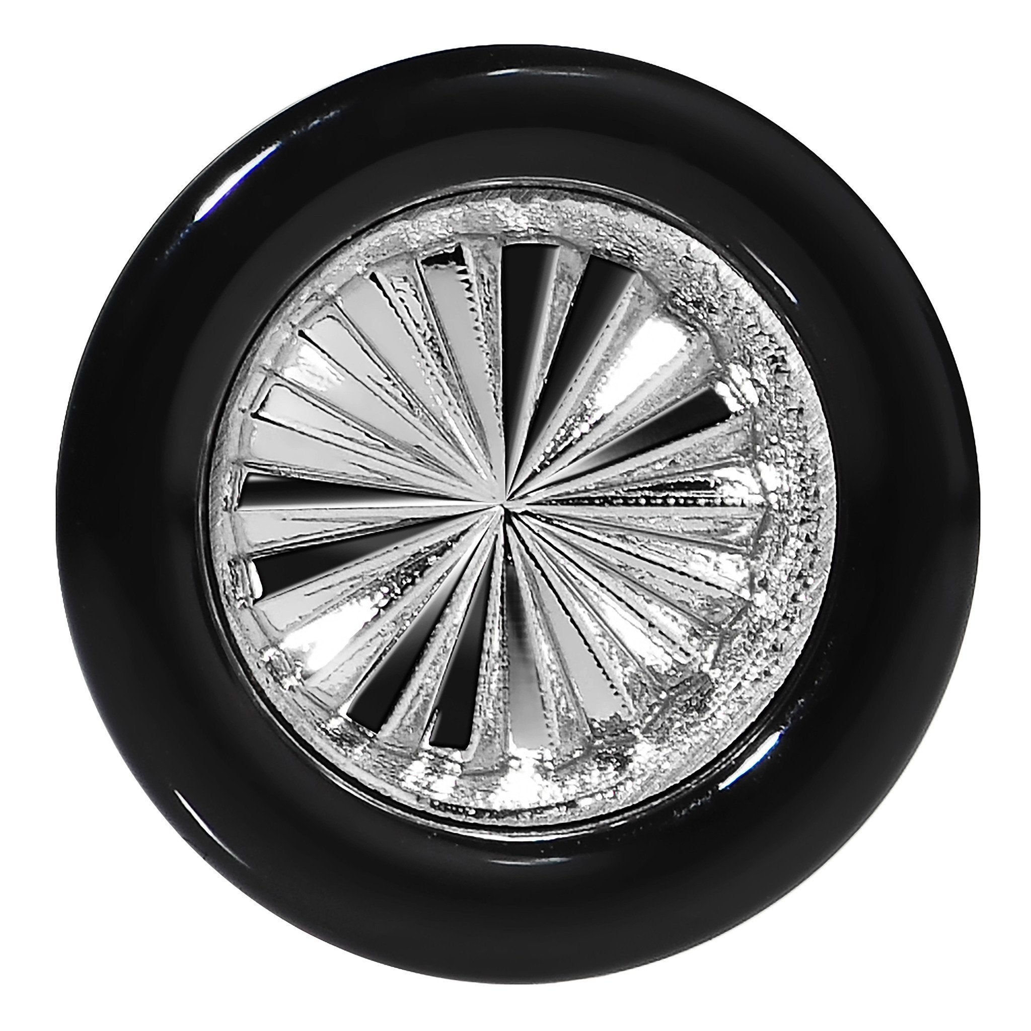 Black Acrylic Grey Flashy Tire Rim Saddle Plug 2G to 20mm