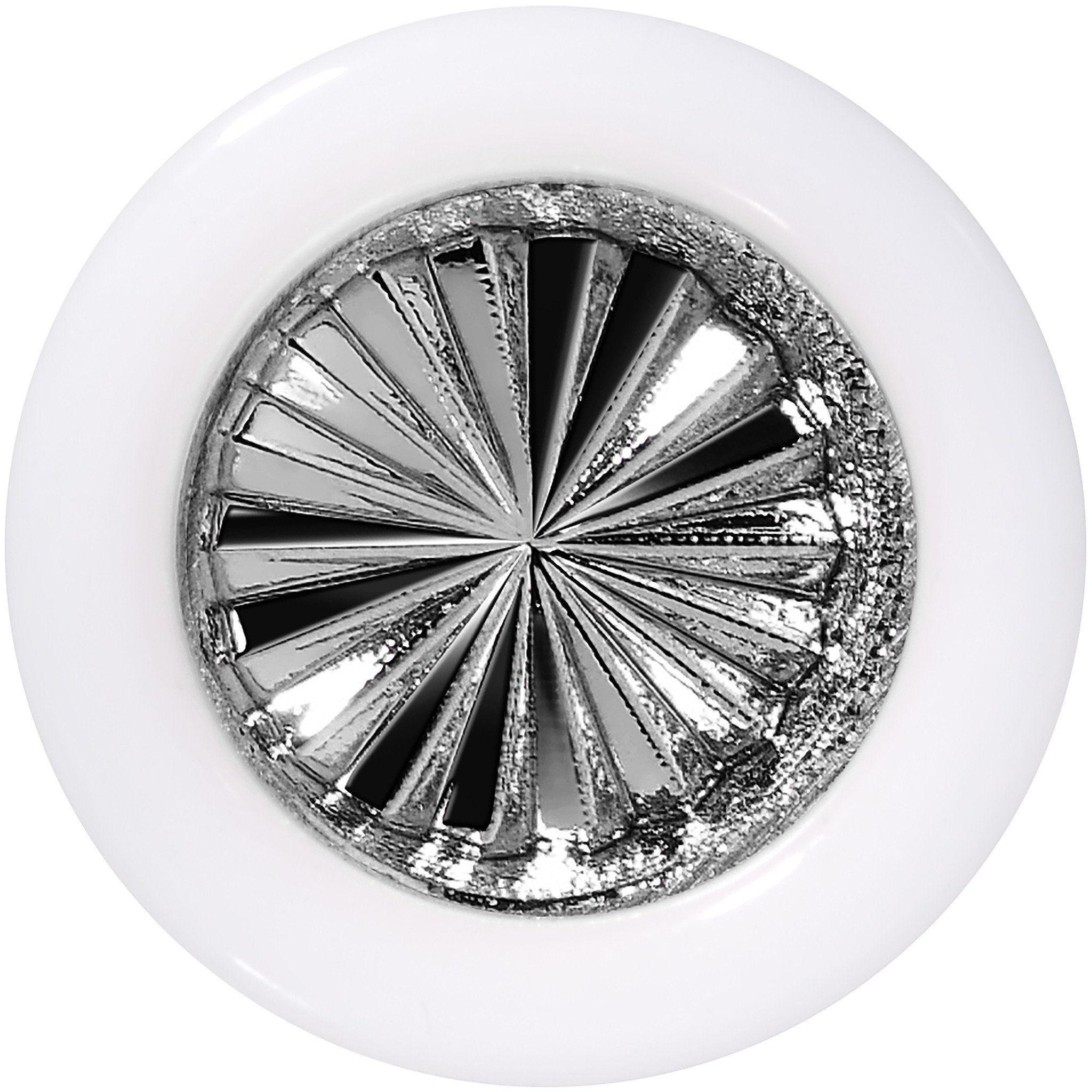 White Acrylic Grey Flashy Tire Rim Saddle Plug 2G to 20mm