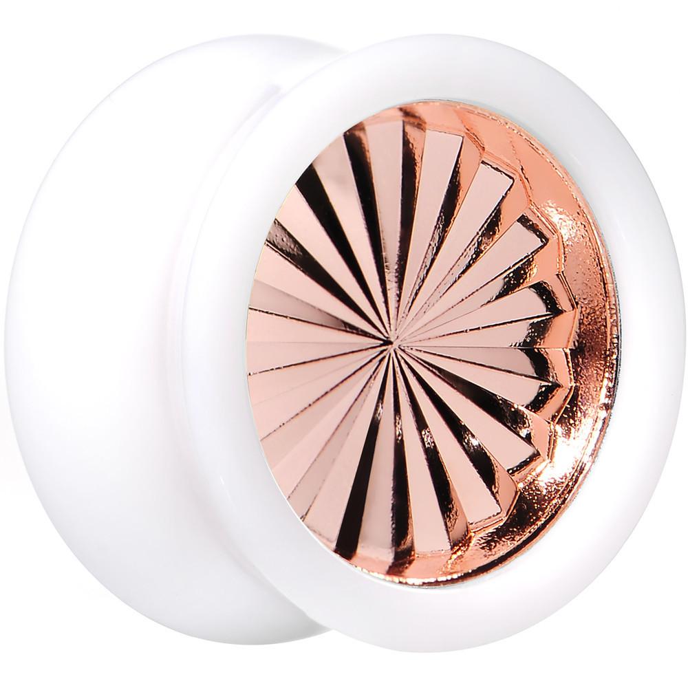 White Acrylic Pink Flashy Tire Rim Saddle Plug 2G to 20mm