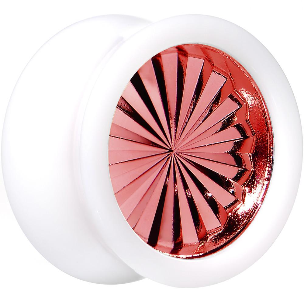 White Acrylic Red Flashy Tire Rim Saddle Plug 2G to 20mm