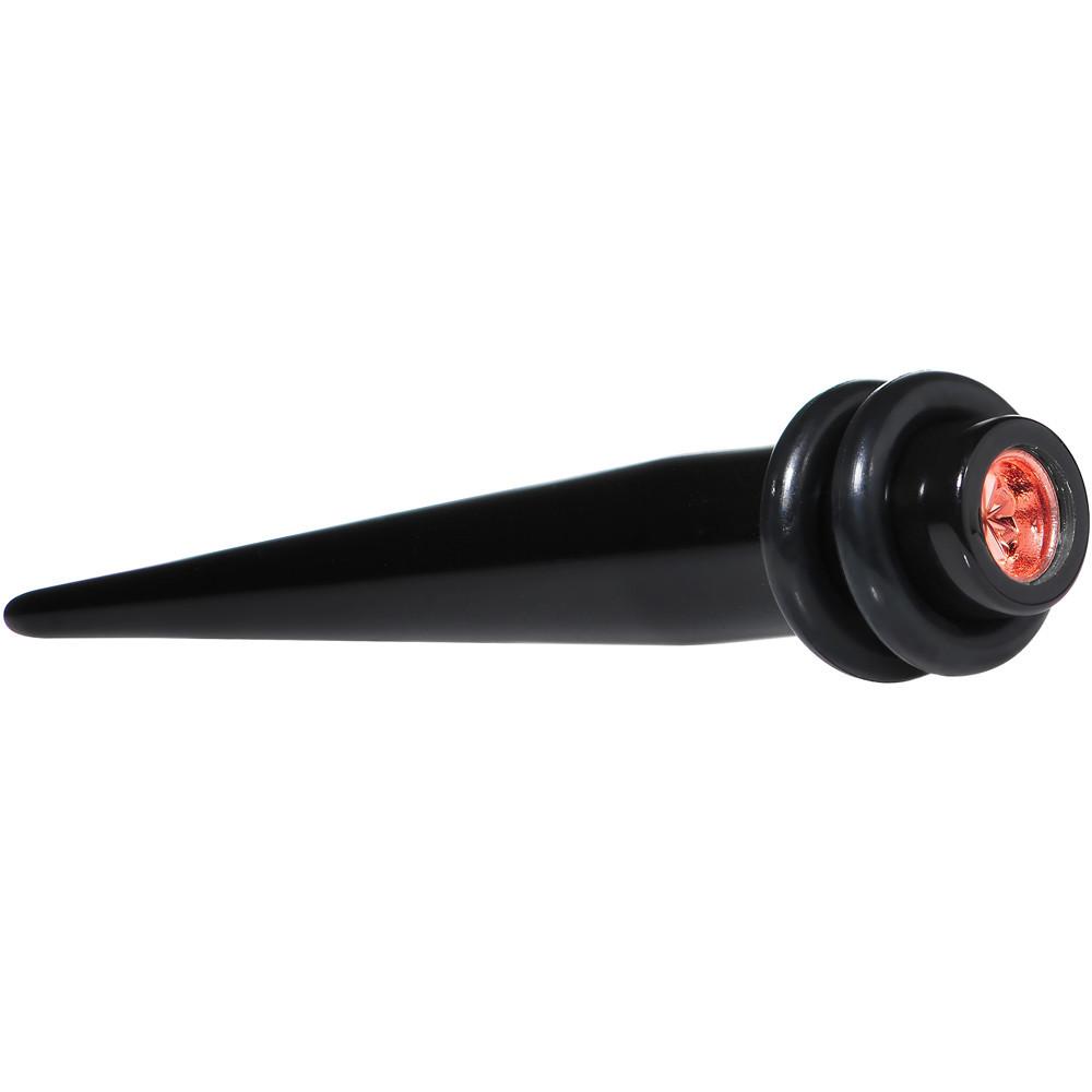 Black Acrylic Red Flashy Tire Rim Taper 2G to 20mm