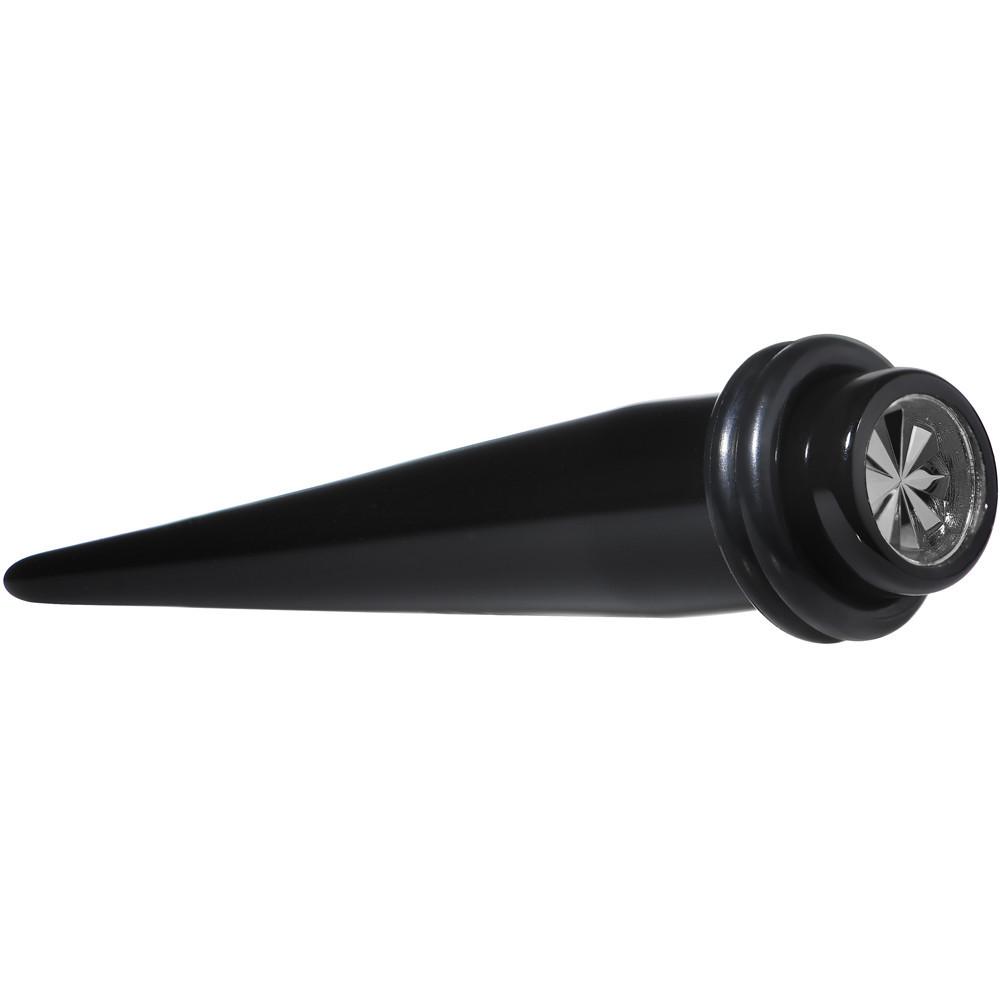 Black Acrylic Grey Flashy Tire Rim Taper 2G to 20mm