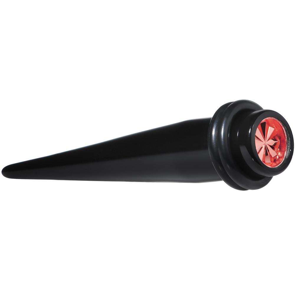 Black Acrylic Red Flashy Tire Rim Taper 2G to 20mm