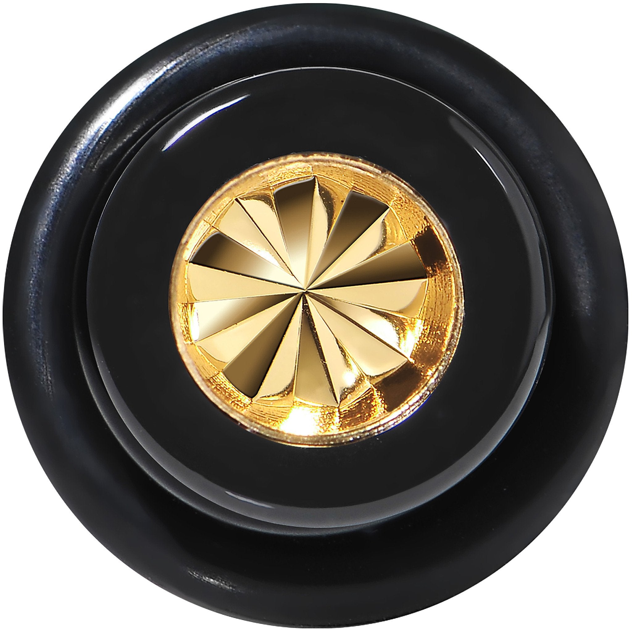 Black Acrylic Gold Flashy Tire Rim Taper 2G to 20mm