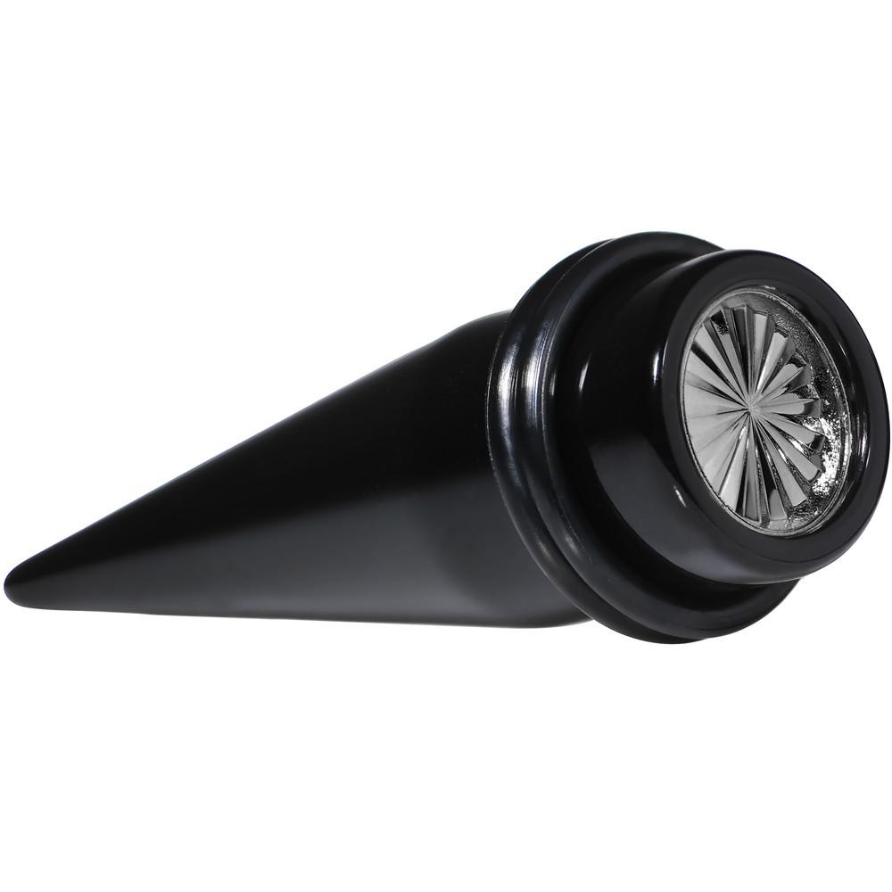 Black Acrylic Grey Flashy Tire Rim Taper 2G to 20mm