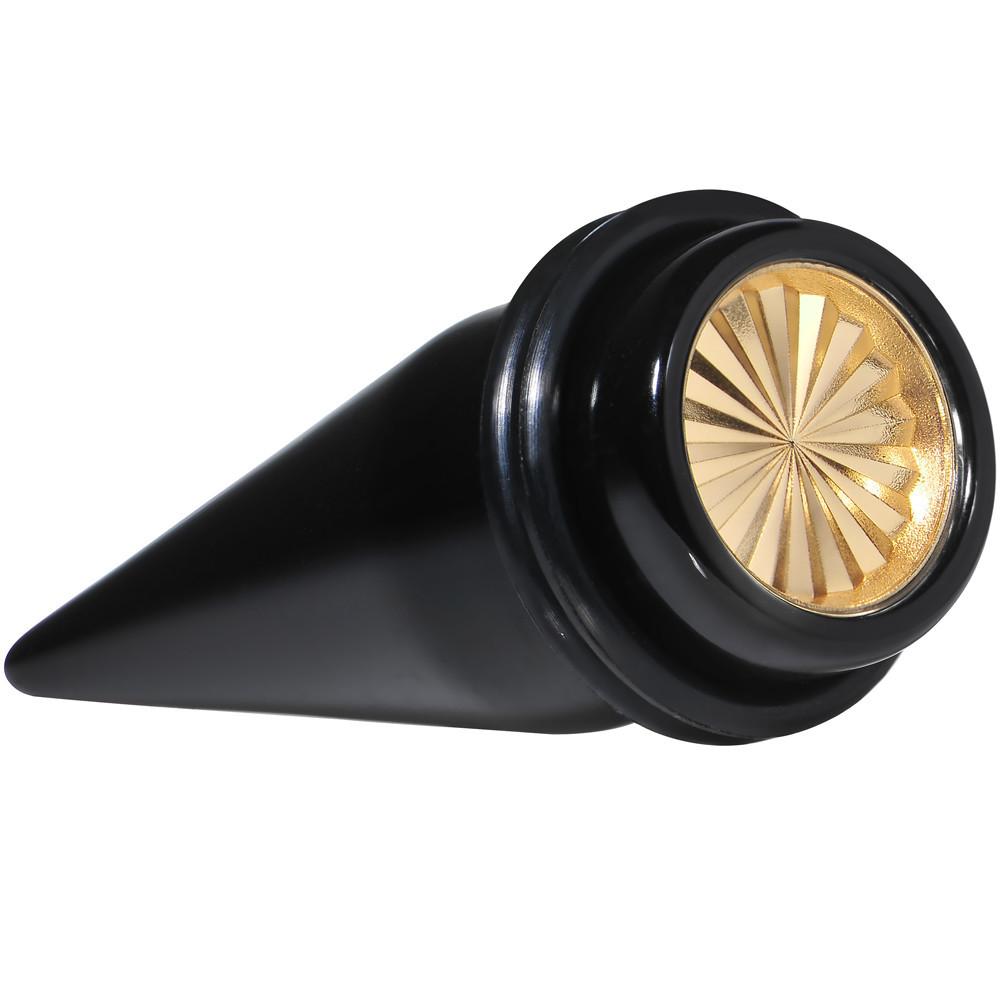 Black Acrylic Gold Flashy Tire Rim Taper 2G to 20mm