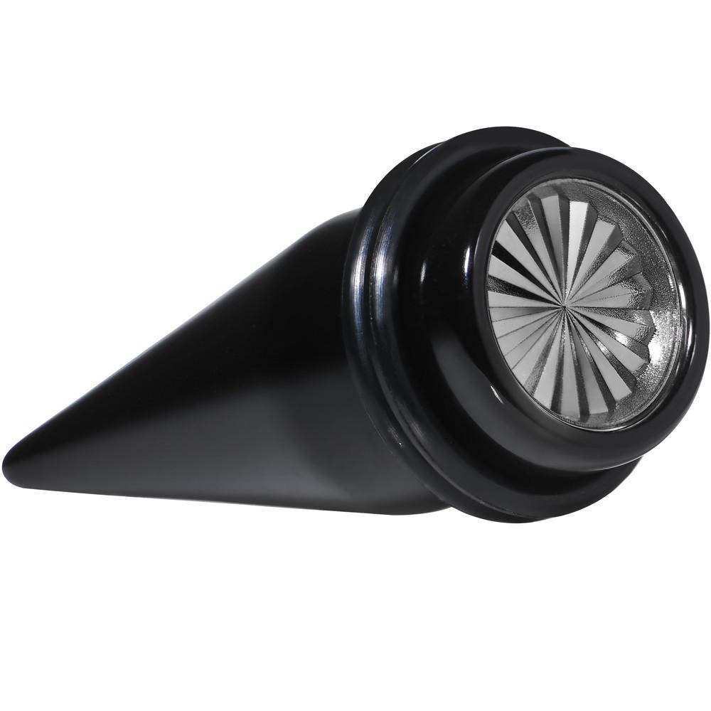 Black Acrylic Grey Flashy Tire Rim Taper 2G to 20mm