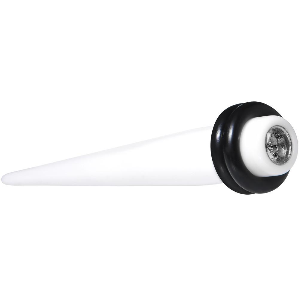 White Acrylic Grey Flashy Tire Rim Taper 2G to 20mm