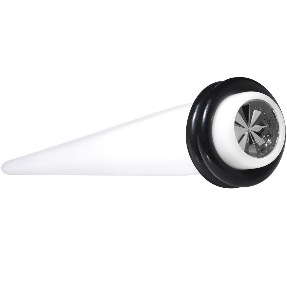 White Acrylic Grey Flashy Tire Rim Taper 2G to 20mm