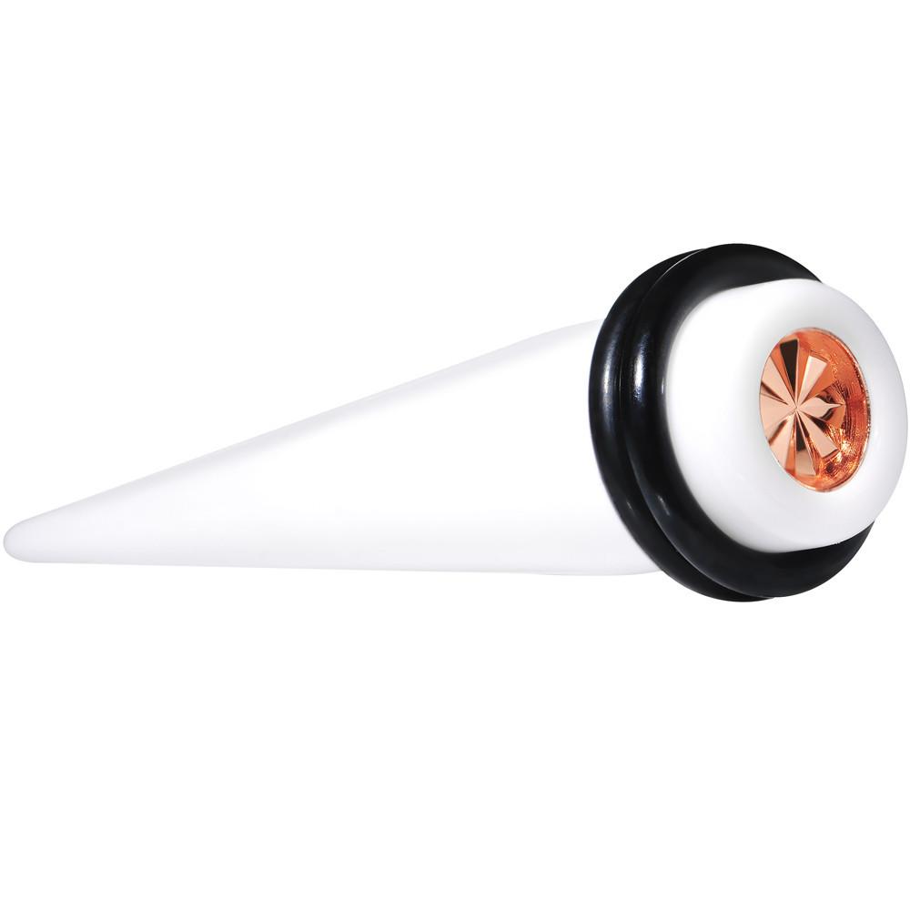 White Acrylic Pink Flashy Tire Rim Taper 2G to 20mm