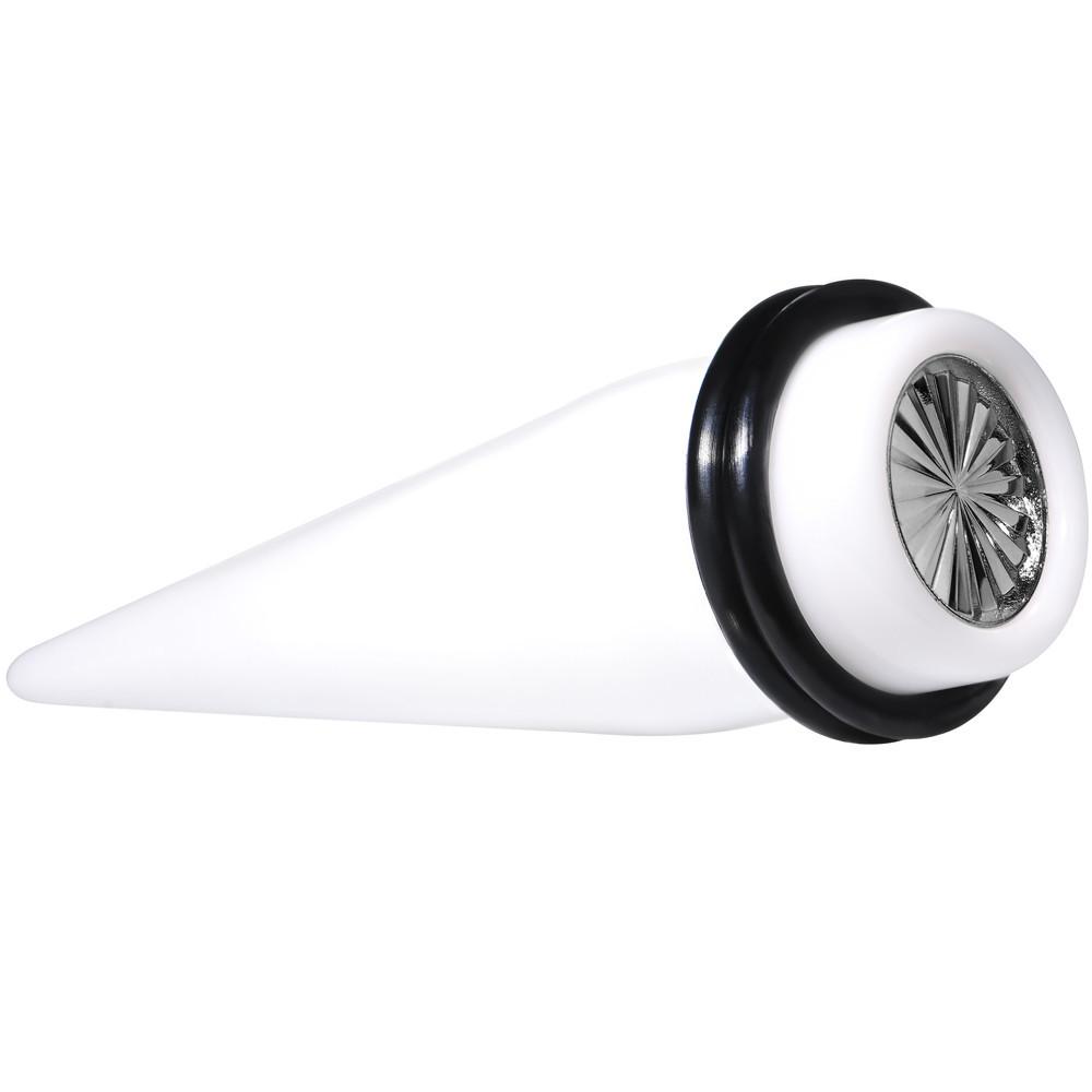 White Acrylic Grey Flashy Tire Rim Taper 2G to 20mm